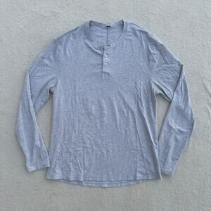 Lululemon Henley Long Sleeve Shirt Men's Heather Gray Athletic Tee - No Size Tag